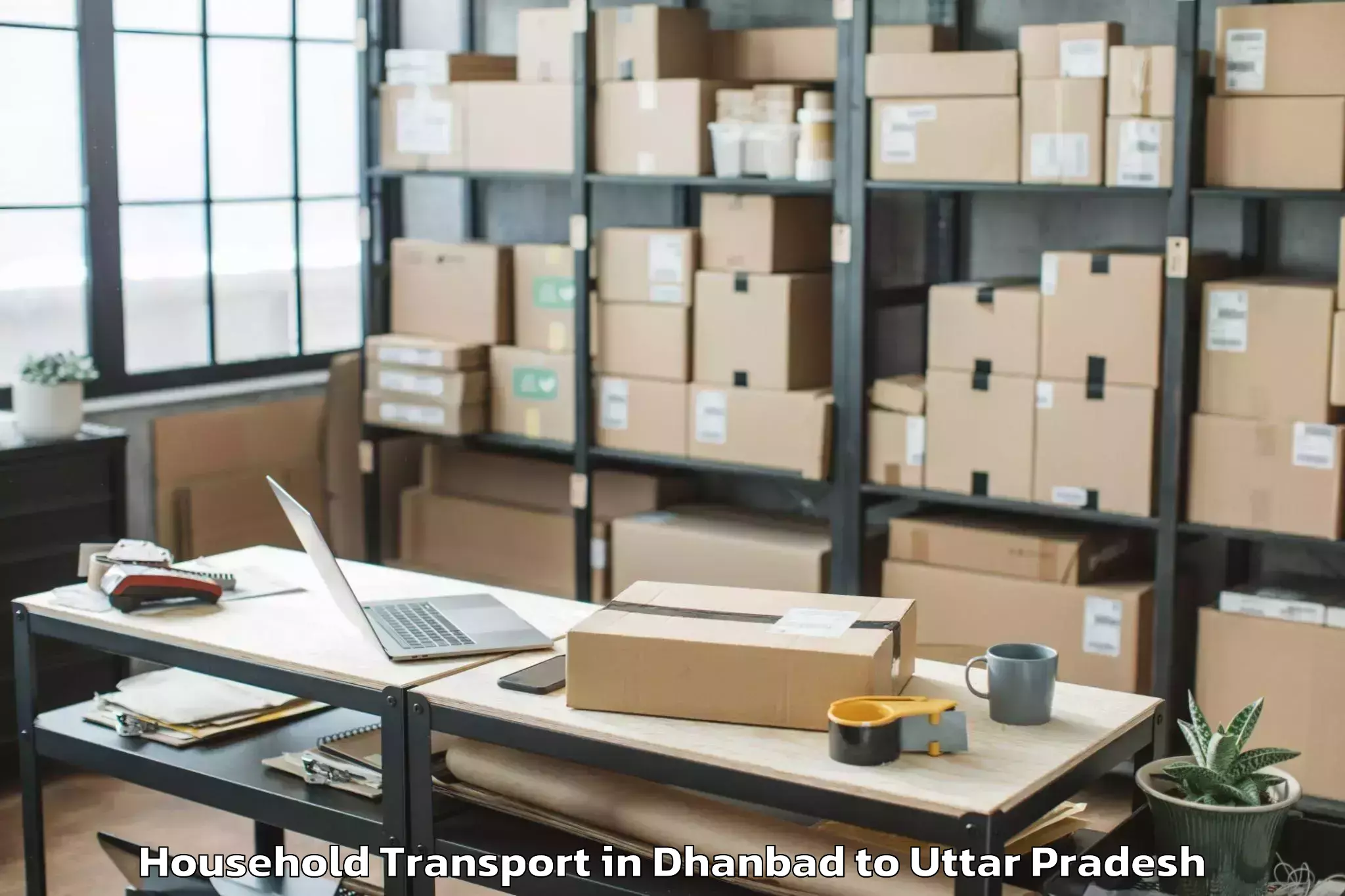 Affordable Dhanbad to Sahaswan Household Transport